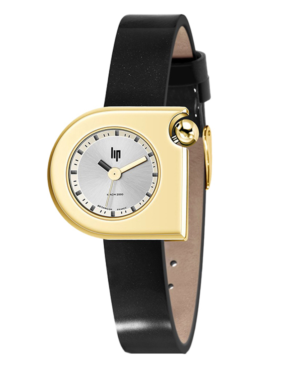 腕時計(アナログ)lip リップ　クロノグラフ　クォーツ　腕時計　フランス　黒文字盤　希少　レア