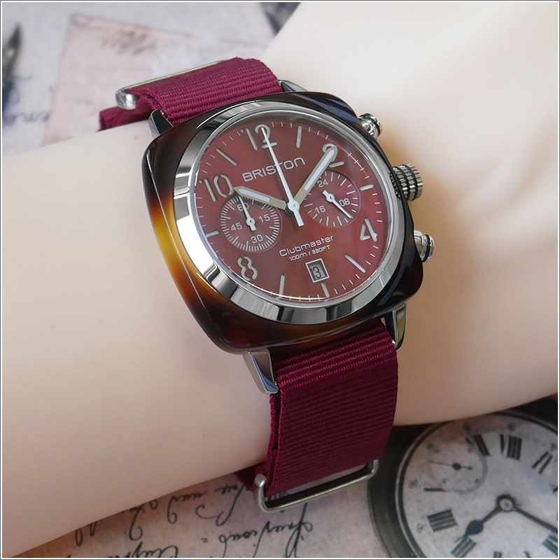 ブリストン 腕時計 510S8ND 40mm 15140.SA.T.8.NBDX クラブマスタークラシック アセテート クォーツ クロノグラフ  (ベルト長さ 280mm)