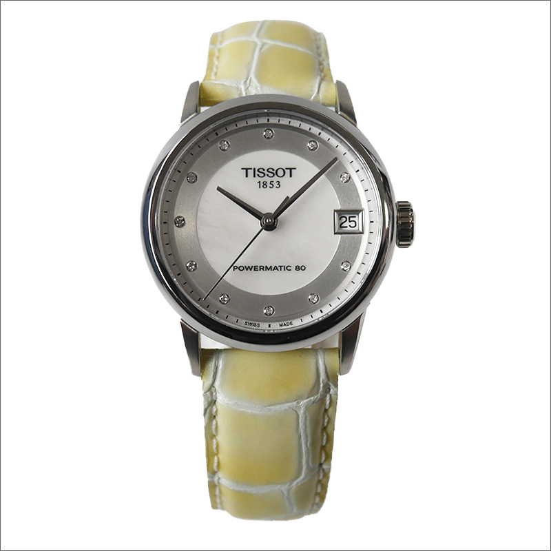 【アウトレット品・ベルト裏柄亀裂あり】ティソ TISSOT 腕時計 T0862071611600 POWERMATIC 80 機械式自動巻  レザーベルト レディース